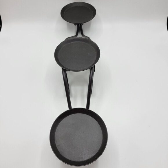 Longaberger Wrought Iron 3 Tier Pillar Candle Holder Maple Leaf Stand - Picture 9 of 10